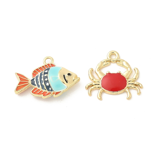 Подвески из эмали и сплава, золотые