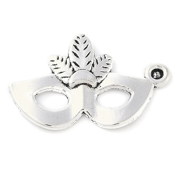 Тибетский стиль сплава цинка подвески, брелоки, маска, без свинца и без кадмия, 26x16x2.5 мм, Отверстие : 1.5 мм , около 833 шт / 1000 г