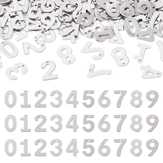 100 шт 10 стили 201 подвески из нержавеющей стали, цвет нержавеющей стали