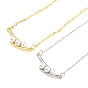 Pea Shaped Plastic Imitation Pearl Pendant Necklace with Brass Cable Chains