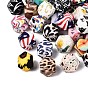 Printed Silicone Beads, Hexagon, Faceted