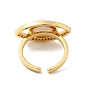 Открытое кольцо-манжета с кубическим цирконием и акрилом, настоящие позолоченные украшения из латуни для женщин, без кадмия и без свинца