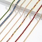 Colorful Zircon Necklace Bracelet Set - Vintage European and American Style, Box Chain.