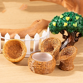 Миниатюрные украшения из смолы, бамбука и ротанга, аксессуары для домашнего кукольного домика с микро-ландшафтом, притворяясь опорными украшениями