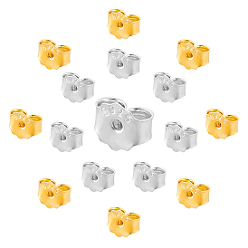 8Pairs 2 Style Sterling Silver Ear Nuts, Earring Backs