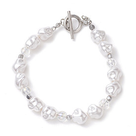 Nuggets – bracelets en perles d'imitation en plastique, en verre et en hématite synthétique non magnétique pour femmes