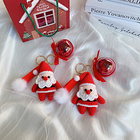 Handmade Christmas Santa Claus Forever Flower Keychain for Women