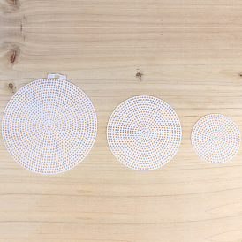 Hoja de lona de malla de plástico de forma redonda, para bolso de tejer diy proyectos de ganchillo accesorios
