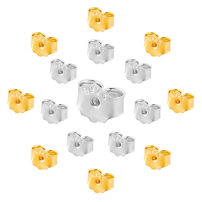 8Pairs 2 Style Sterling Silver Ear Nuts, Earring Backs