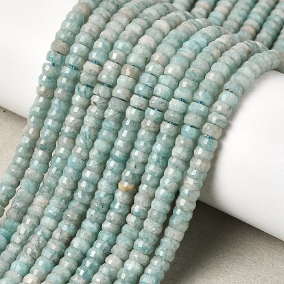 Природных амазонит бисер нитей, рондель, граненые