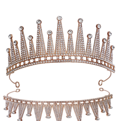 Обручи для волос из сплава со стразами для женщин и девочек, свадебный венец