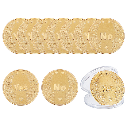 10шт. сплава монета с ответом «да» и «нет», с защитным чехлом, плоско-круглые