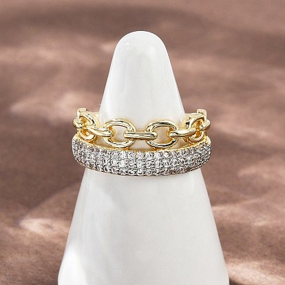 Манжеты из латуни с микро паве кубический цирконий для женщин, форма цепи