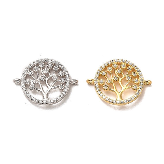 925 подвески из стерлингового серебра, с четким кубического циркония, плоские круглые с дерева жизни, с печатью 925