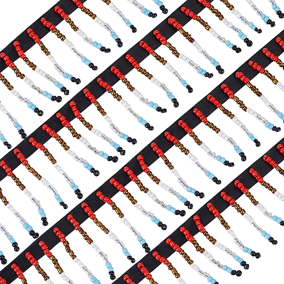2Yards Polyester & Glass Beaded Trim for Dance Costumes