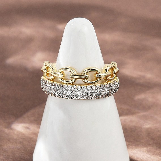 Манжеты из латуни с микро паве кубический цирконий для женщин, форма цепи