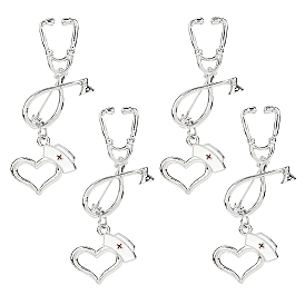 4 броши из сплава, с подвесками из эмали и сплава , сердце, медсестра