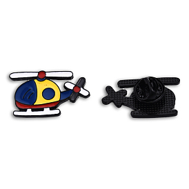 Helicopter Shape Enamel Pin, Electrophoresis Black Plated Alloy Badge for Backpack Clothes, Nickel Free & Lead Free
