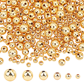 Brass Beads, Long-Lasting Plated, Round