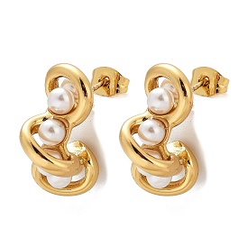 Самородки 304 серьги-гвоздики из пластика и нержавеющей стали с имитацией жемчуга