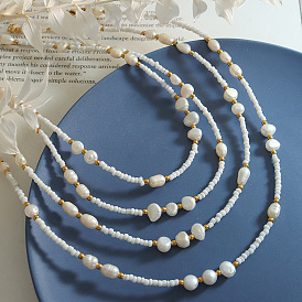 Natural Pearl Necklace for Women - Unique and High-End Titanium Steel Jewelry