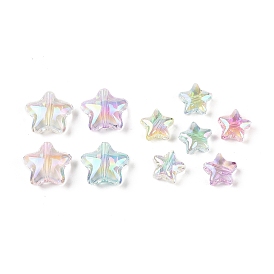Placage uv perles acryliques transparentes, étoiles
