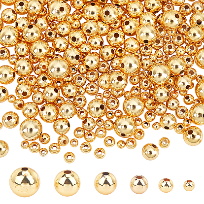 Brass Beads, Long-Lasting Plated, Round