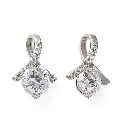 Латунные микропаве прозрачные подвески с фианитом, слезинки