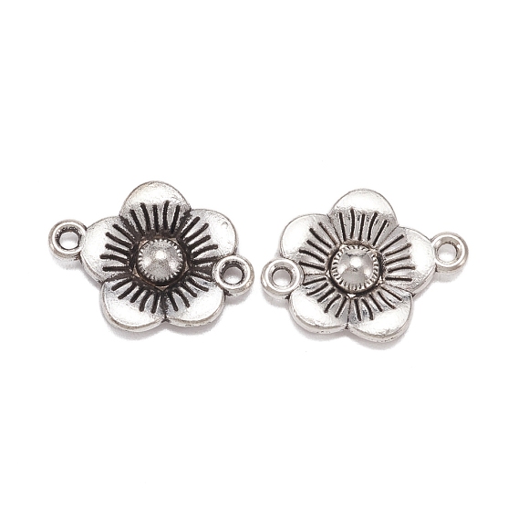 Tibetan Style Zinc Alloy Connector Charms, Flower