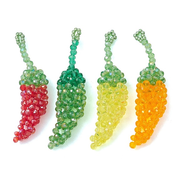 Стеклянные большие кулоны, очарование острого перца, граненые