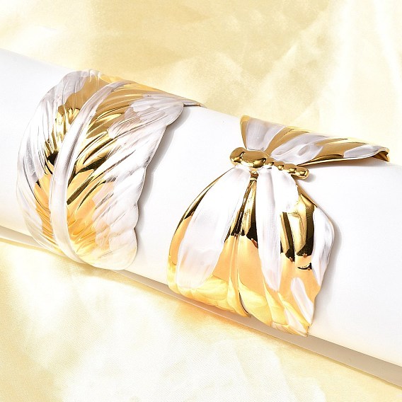 304 женские браслеты-манжеты из нержавеющей стали, реальный 18 k позолоченный и цвет нержавеющей стали