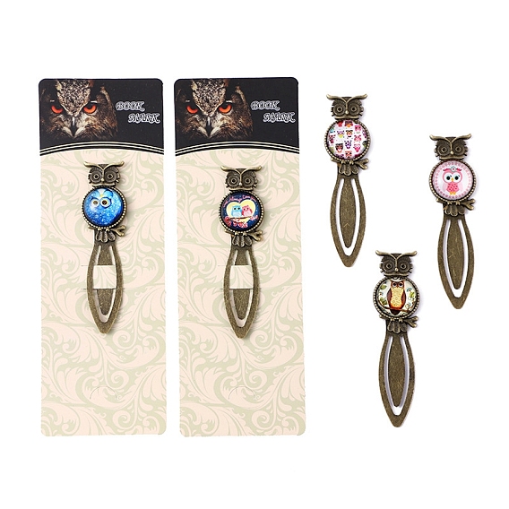 Закладки из сплава совы, ретро офис этикетка страница маркер, античная бронза