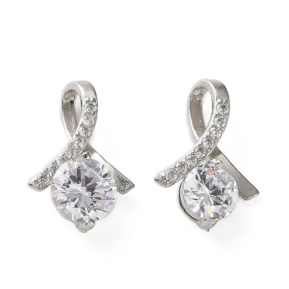 Латунные микропаве прозрачные подвески с фианитом, слезинки