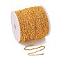 Electroplate Brass Cable Chains, Satellite Chains, Soldered, with Spool, Beads, 2mm