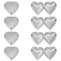10Pcs 304 Stainless Steel Locket Pendants, Photo Frame Charms for Necklaces, Heart