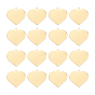 Brass Pendants, Stamping Mirror Polished Finish Blank Tag, Heart