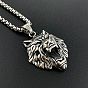 Кулон в виде волка в стиле панк-винтаж 304 ожерелье из нержавеющей стали, ювелирные изделия, аксессуары