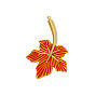 Осень 304 эмалевые подвески из нержавеющей стали, кленовый лист подвески, реальный 18 k позолоченный, ионное покрытие (ip)