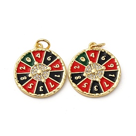 Латунь эмаль подвески, рулетка игра очарование, с целью перехода в кольце, стойки покрытие, без свинца и без кадмия, долговечный