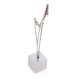 Square Base Resin Memo Holders, with Steel Wires & Iron Alligator Clip