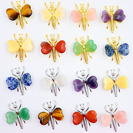 Natural crystal butterfly ornaments love-shaped crystal ore butterfly specimens DIY simple crafts
