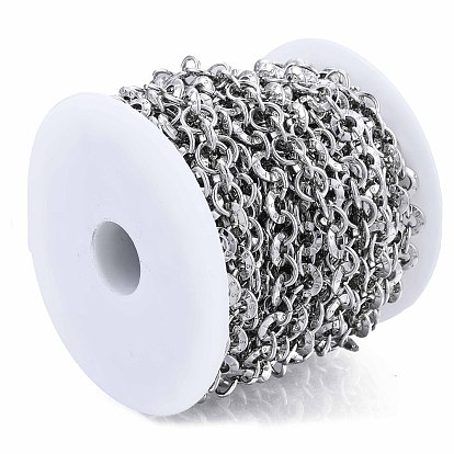 Alloy Ring Link Chains, with Spool, Cadmium Free & Nickel Free & Lead Free, Unwelded