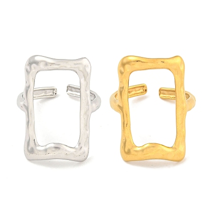 Ионное покрытие (IP) 304 Полое прямоугольное кольцо-манжета из нержавеющей стали для женщин