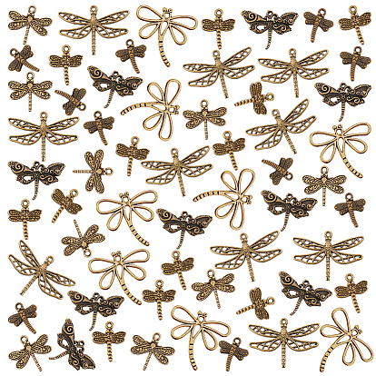 96 шт 6 подвески из сплава в тибетском стиле, без кадмия и без свинца, очарование стрекозы