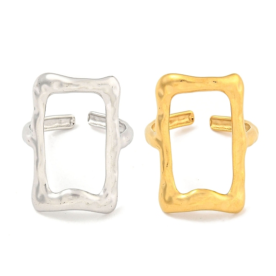 Ионное покрытие (IP) 304 Полое прямоугольное кольцо-манжета из нержавеющей стали для женщин