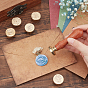 SUPERDANT 6Pcs 6 Style Wax Seal Brass Stamp Head, with 2Pcs Pear Wood Handle, for Wax Seal Stamp