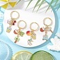 Alloy Enamel Keychains, with Iron Split Key Rings, Marine Theme, Mixed Shapes