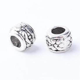 Tibetan Style Alloy Beads, Column, Cadmium Free & Lead Free