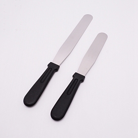 Spatules droites en acier inoxydable, avec poignée en plastique, outils de cuisson, pour le glaçage de décoration de gâteaux