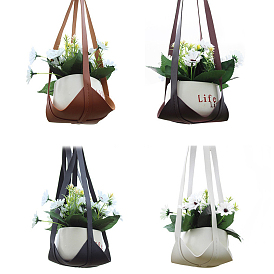 Hanging Planters, Imitation Leather Hanging Plant Holder for Indoor Outdoor Home Decor